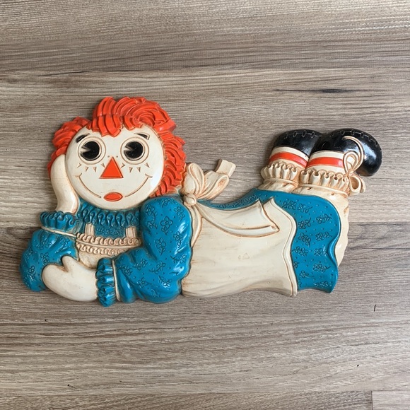 Vintage Raggedy Ann & Andy Wall Hangings Bob Merrill Plaque 1977 Dart Inc 70s - Picture 7 of 16